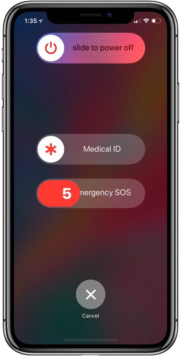 Conto alla rovescia dell'SOS iPhone X