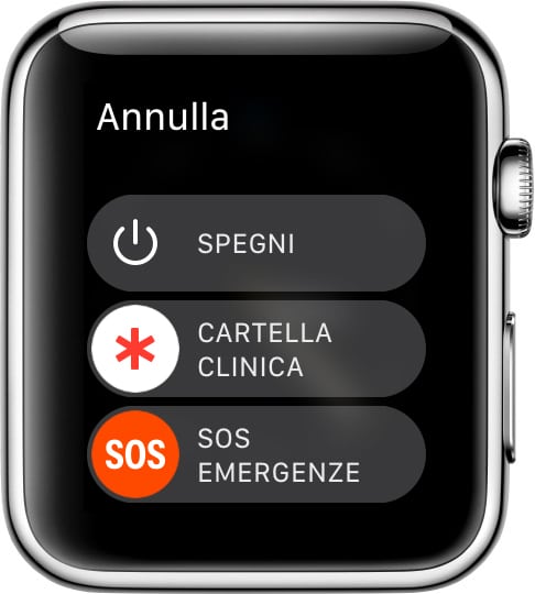 SOS dalla Schermo di Spegnimento dell'Apple Watch