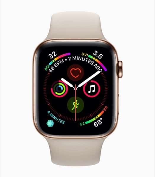 Apple Watch Series 4 Mostra Watchface per Esercizi e Fitness
